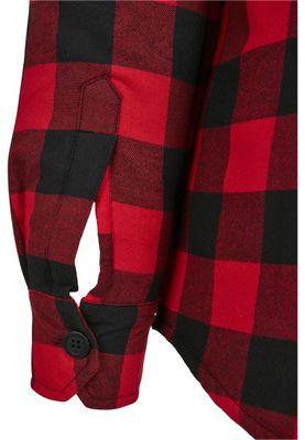 Red checkered padded men's shirt