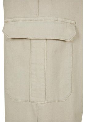 Ladies High Waist Straight Denim Cargo Pants