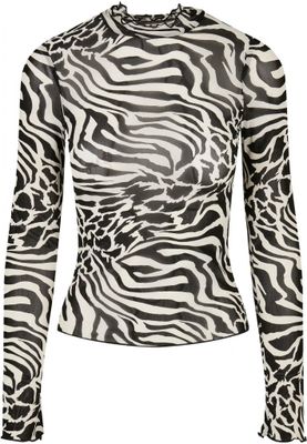 Ladies AOP Mesh Turtleneck Longsleeve