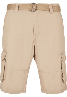 Cargo shorts with belt and ripstop