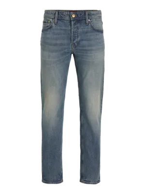 Stentvättade jeans tapered fit herr - MIKE