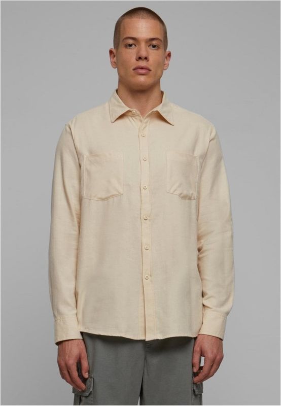 Solid -farvet flanell shirt mænd