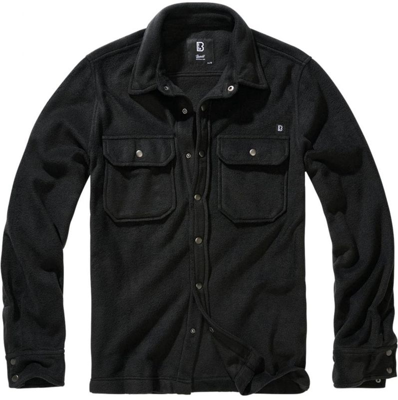 Sort skjortejakke i fleece