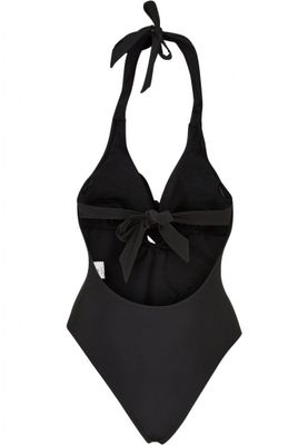 Swimsuit with halter neck and tie straps
