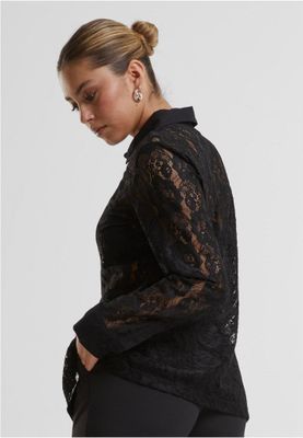 Mesh blouse with long sleeves