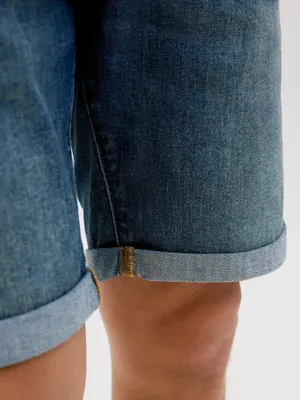 Fox Denim Shorts Normal Passform Blå Medelhög Midja