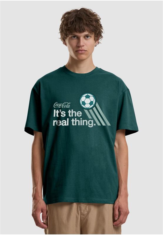 Coca Cola the Real Thing Football T-shirt herr i bottlegreen