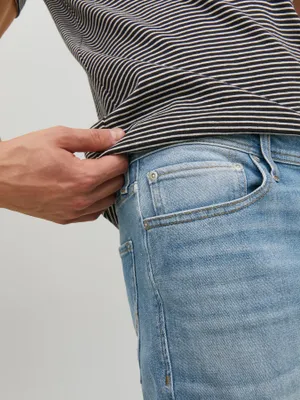 Ljusblå skinny fit jeans herr - MIKE