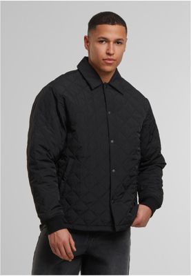 Kviltat mönster Quilted Overshirt Jacka för Herr – Svart