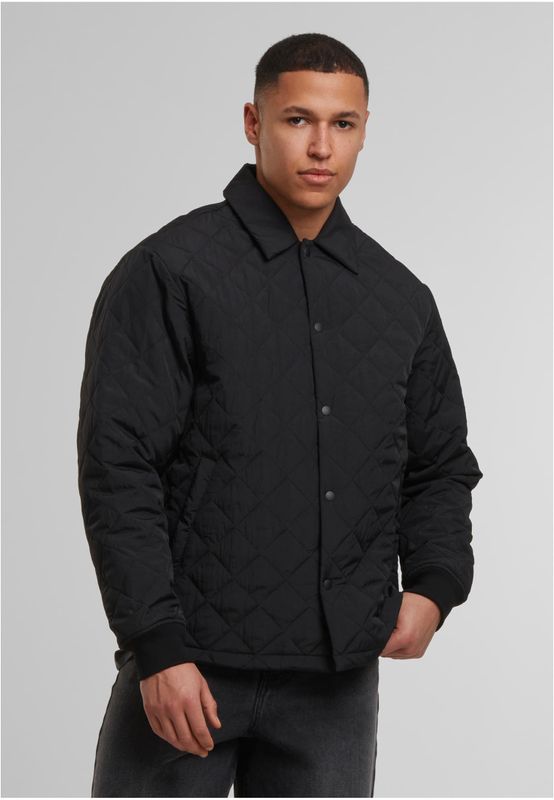 Kviltat mönster Quilted Overshirt Jacka för Herr – Svart