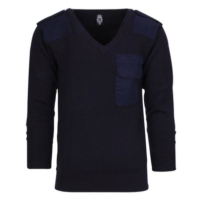 Knitted pullover V-neck - 50% wool