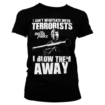 The Delta Force Chuck Norris I Blow Terrorists Away T-shirt dam i svart