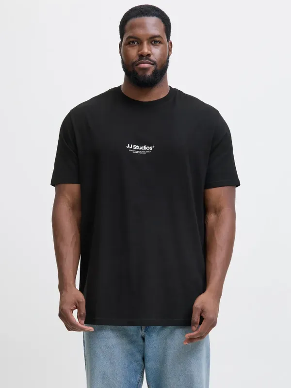 Svart T-shirt med liten logga – Jack & Jones Plus Size