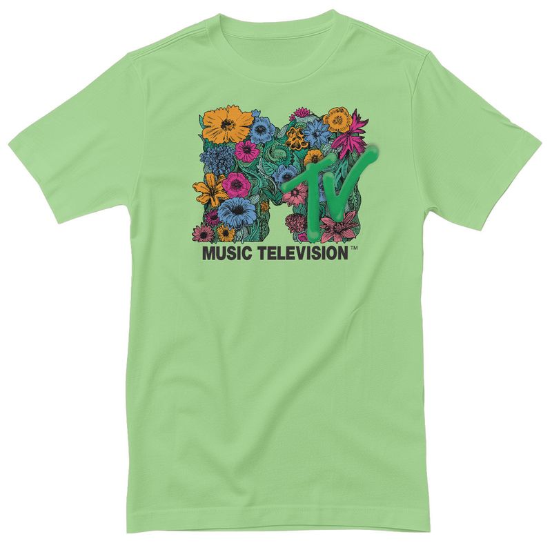 MTV Flower Bouquet Logo T-shirt i mintgreen