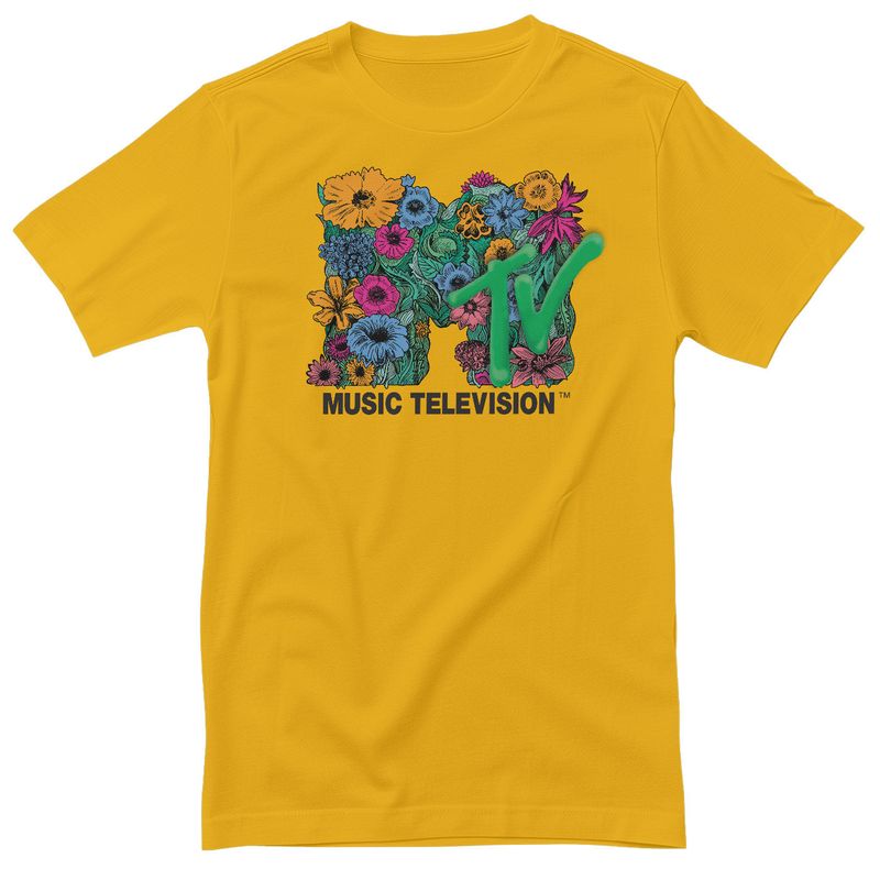 MTV Flower Bouquet Logo T-shirt i gold