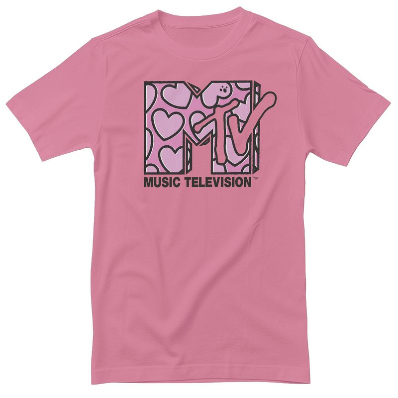 MTV Heart Patter Logo T-shirt i rosa
