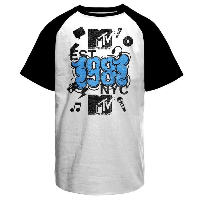 MTV NYC 1981 Baseball T-shirt i whiteblack
