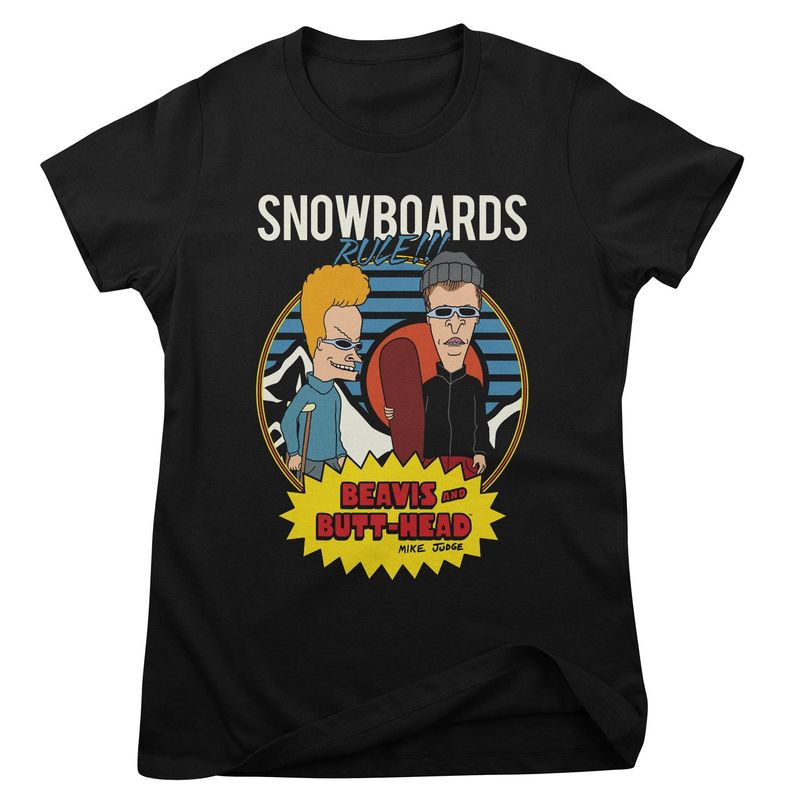 Snowboards Rule!!! T-shirt dam i svart