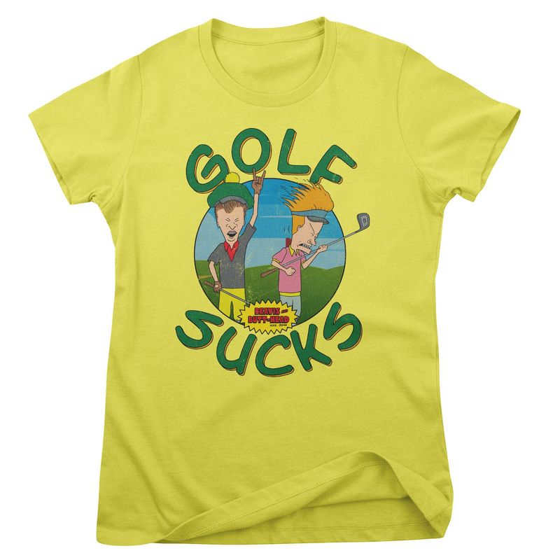 Golf Sucks T-shirt dam i gul