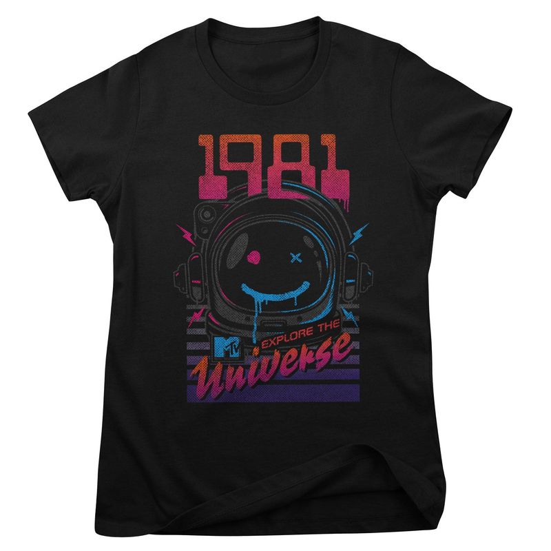 1981 Explore the Universe T-shirt dam i svart