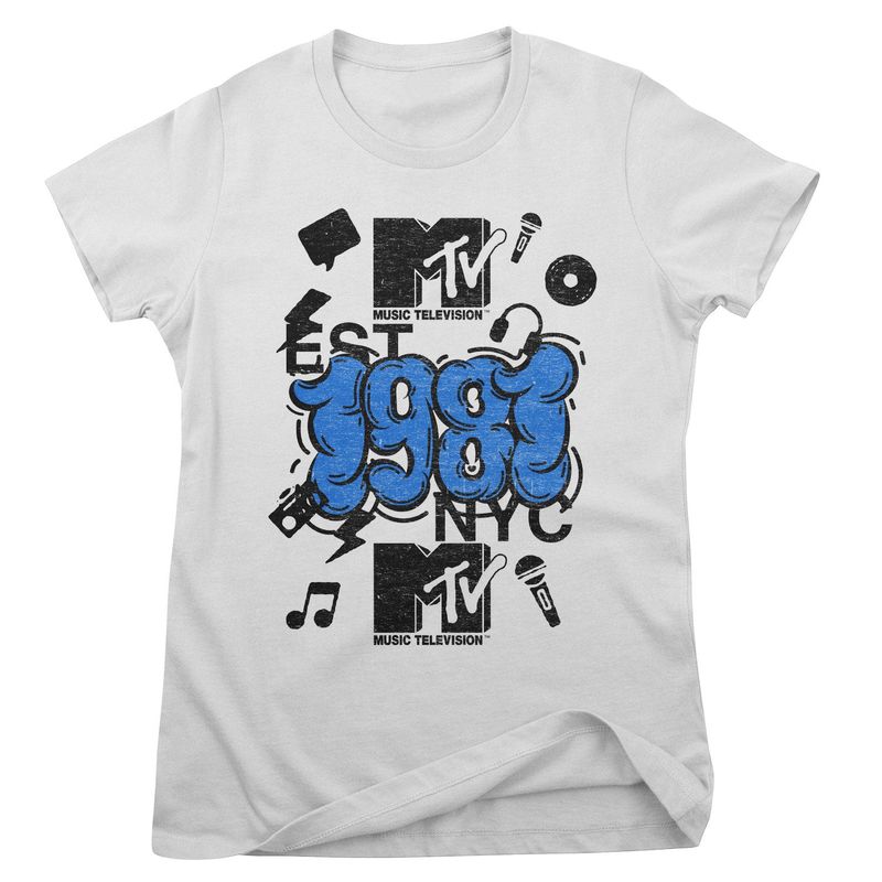 MTV NYC 1981 T-shirt dam i vit