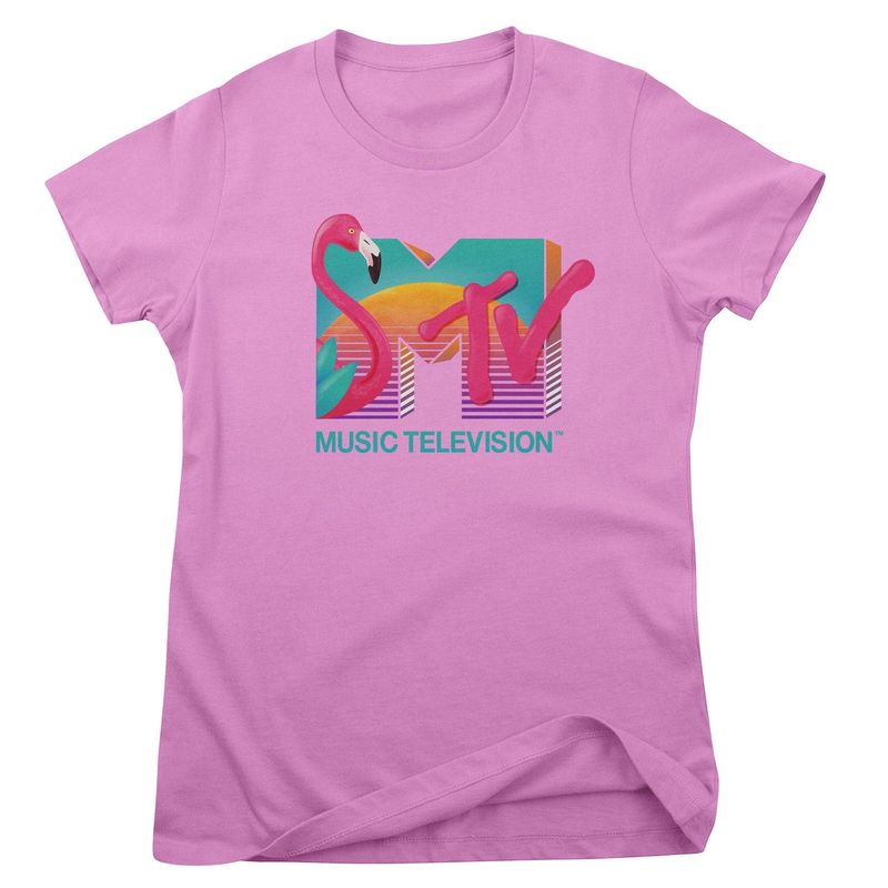 Tropical Flamingo MTV T-shirt dam i rosa