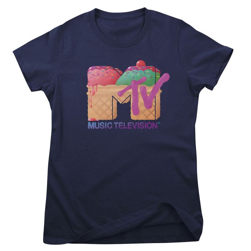 MTV Ice Cream Logo T-shirt dam i navy