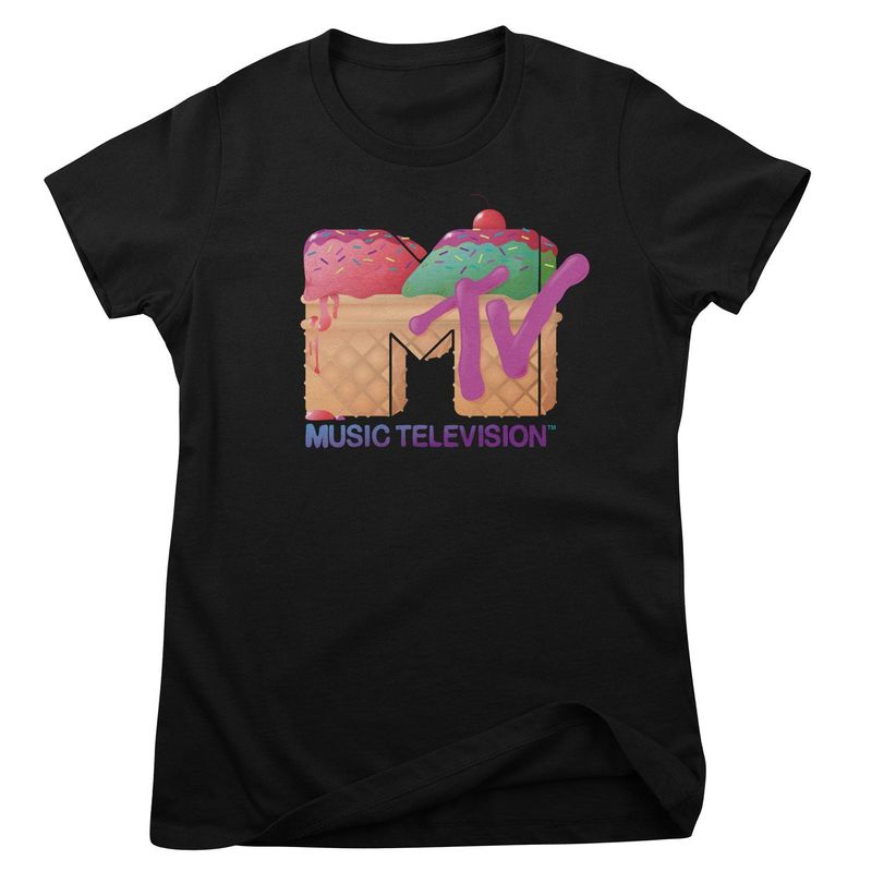 MTV Ice Cream Logo T-shirt dam i svart
