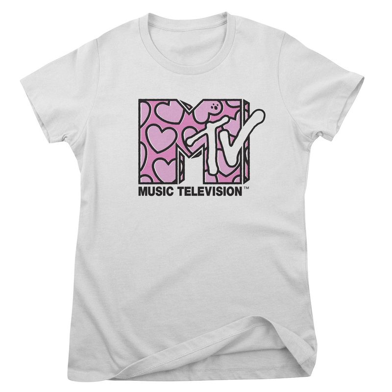 MTV Heart Patter Logo T-shirt dam i vit