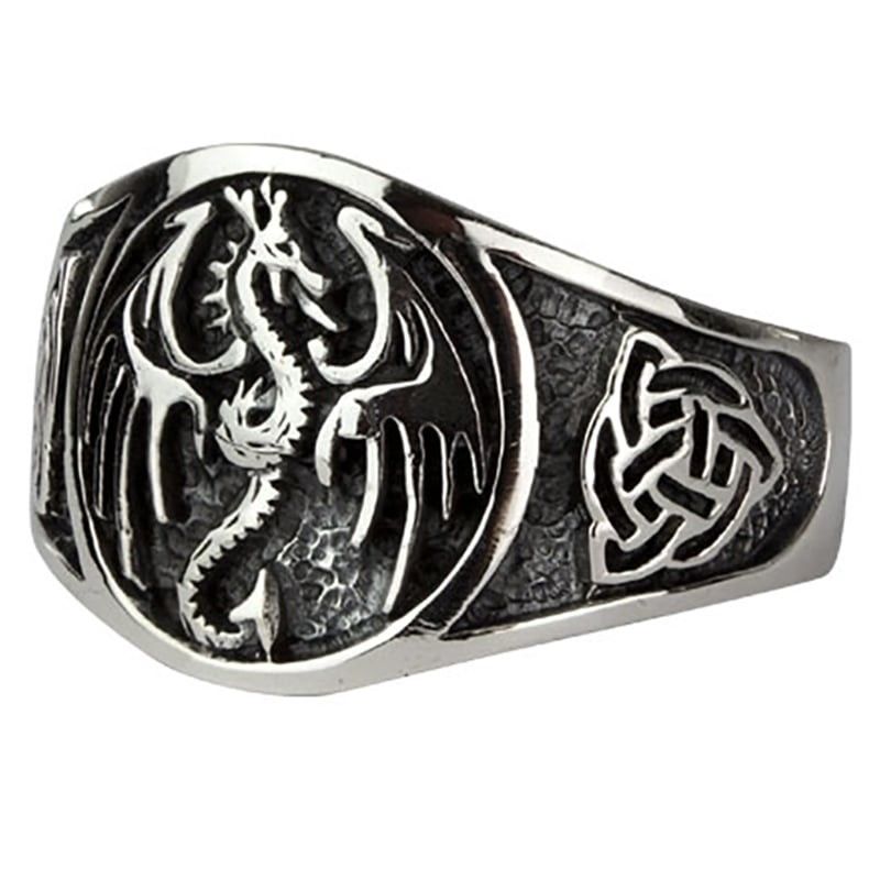 Signetring dragon rustfrit stål