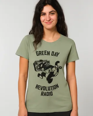 Green Day Revolution Radio T-shirt dam i mörkgrå