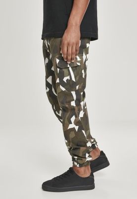 Geometric camo cargo pants