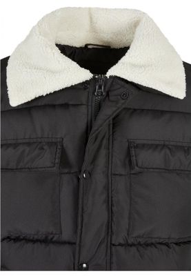 Sherpa Collar Padded Shirt Jacket