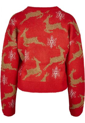 Christmas cardigan with snowflakes and Christmas reindeer oversize lady