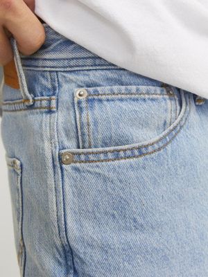 Light blue denim shorts loose fit men