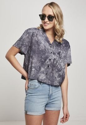 Kort batik-mønstret bluse til kvinder