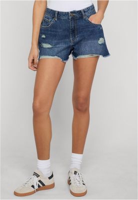 Shorts för dam med repningar – mid deep blue washed
