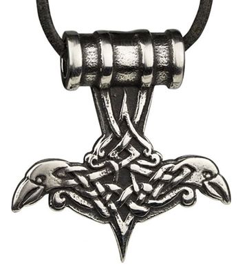 Thors hammer med ravn halskæde
