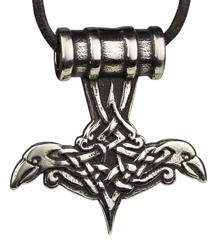 Thors hammer med ravn halskæde