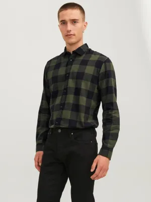 Tunn flanellskjorta slim fit herr