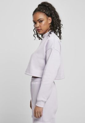 Short sweater with long arms and high neck lady