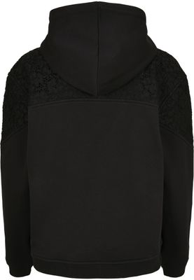 Black hoodie with lace lady