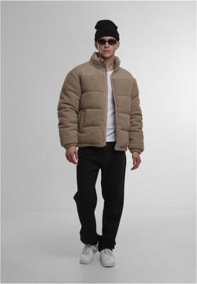 Fabric Mix Teddy Puffer Jacket Jacka för Herr – Darktaupe