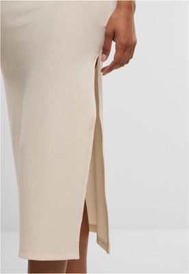 Ribbad klänning för dam – vit sand