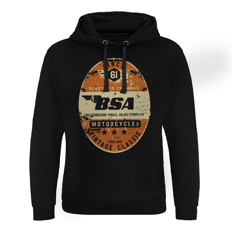 BSA Officially Licensed Motorcycles Sparks Epic Hoodie - Black Pullover Hoodie