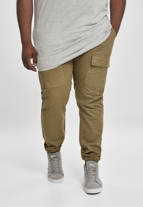 Cargo joggebukse med lomme oliven