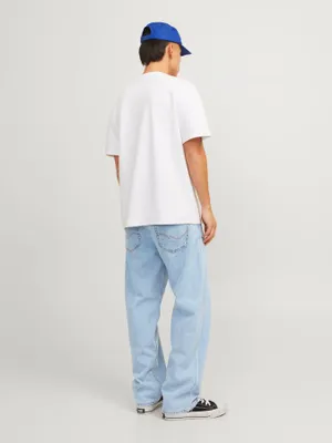 Ljusblå loose fit jeans herr - EDDIE