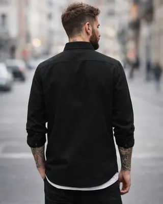 Flanellskjorta Svart