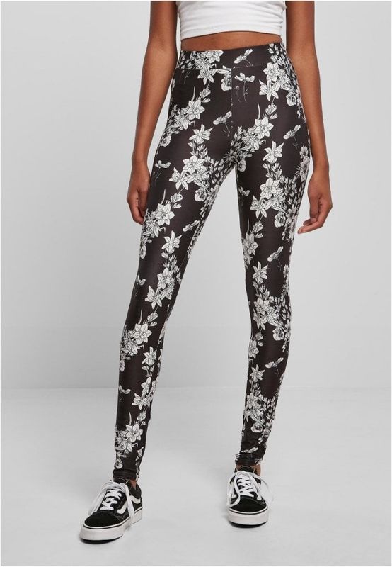 Black flower leggings