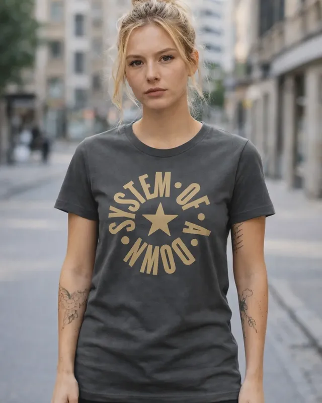 System of a Down Circle Star Logo T-shirt dam i mörkgrå